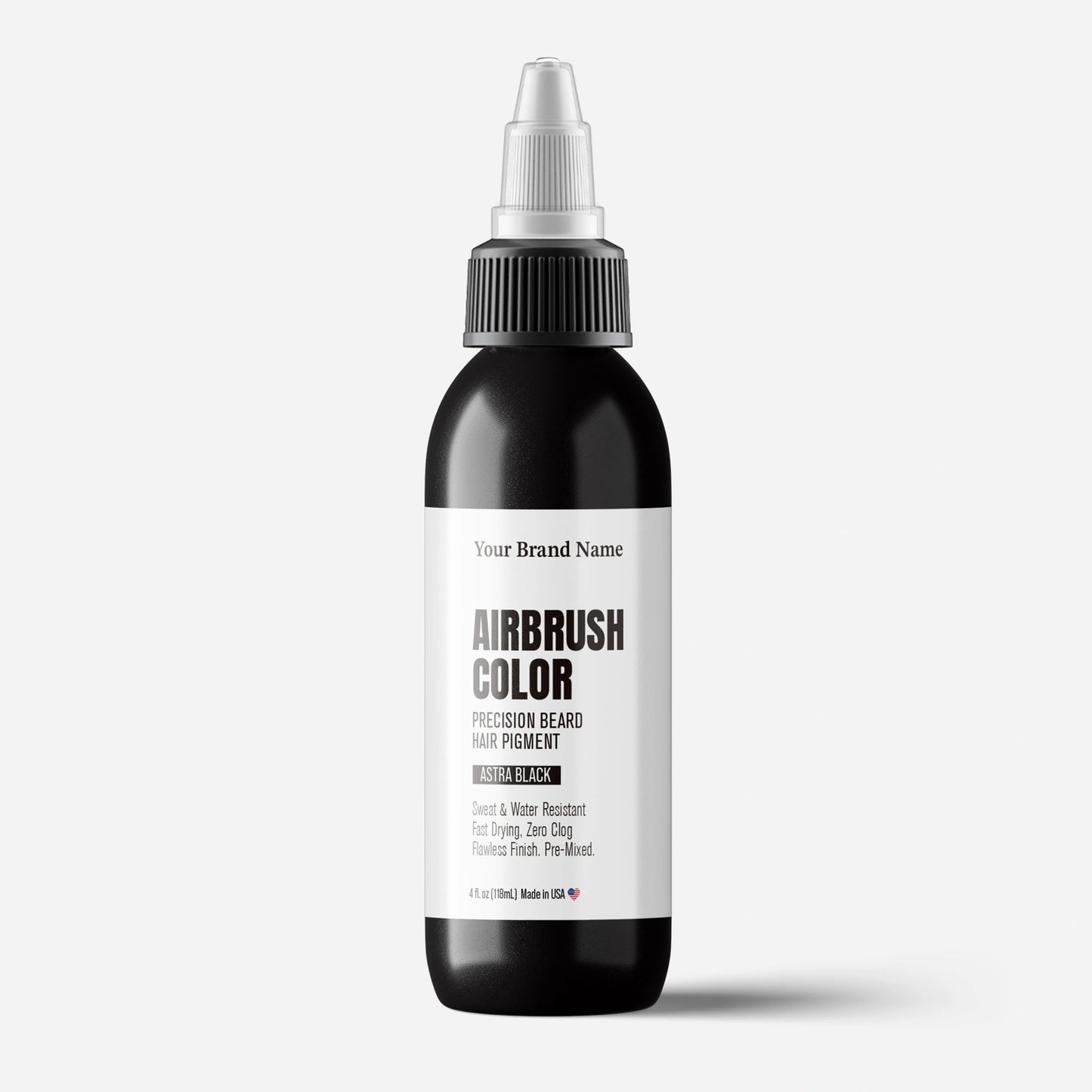 Airbrush Beard & Hair Pigment - Astra Black - High-Definition Precision Color ( 4 oz)