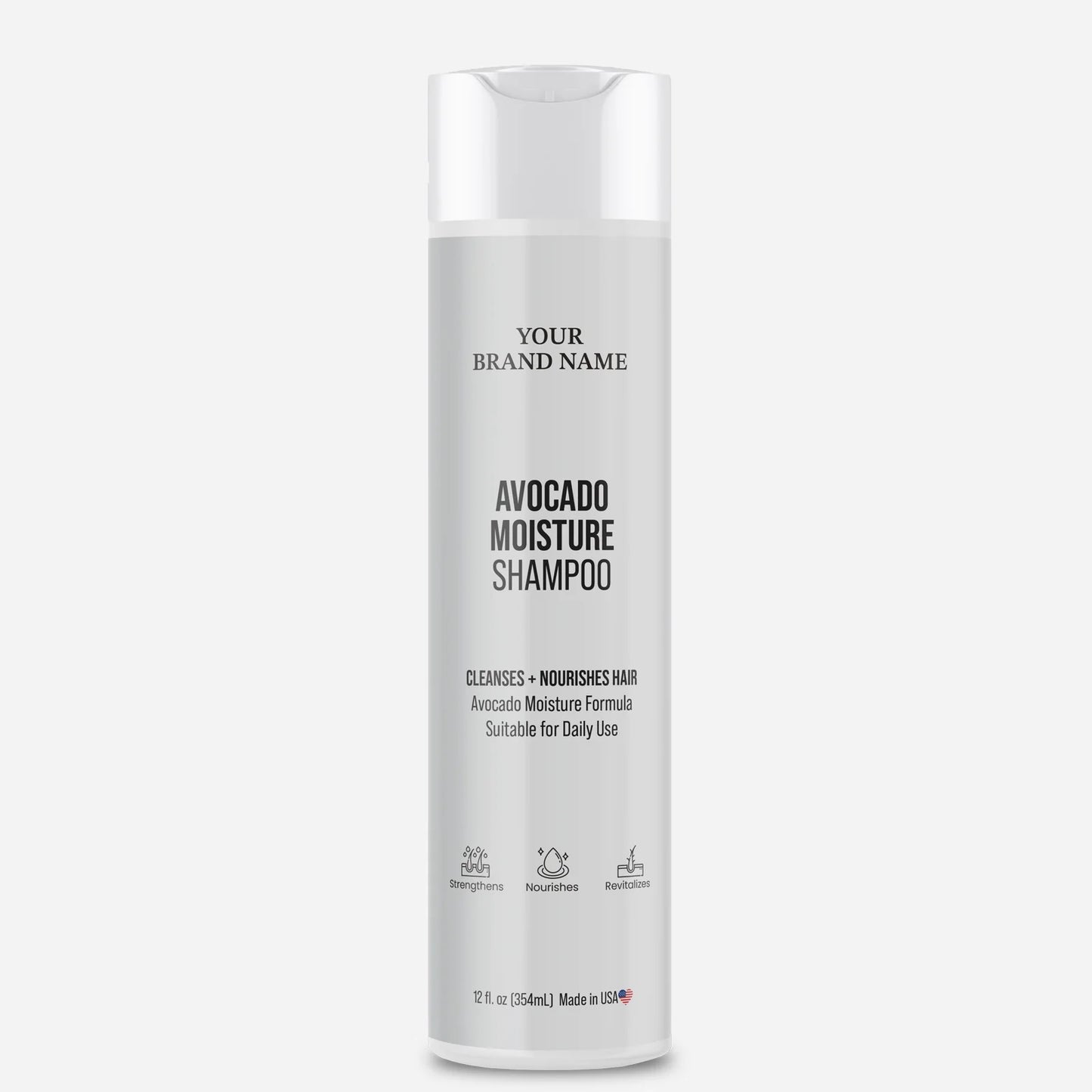 Avocado Moisture Shampoo - Hydrating Daily Cleanse for Dry & Damaged Hair (12 oz)