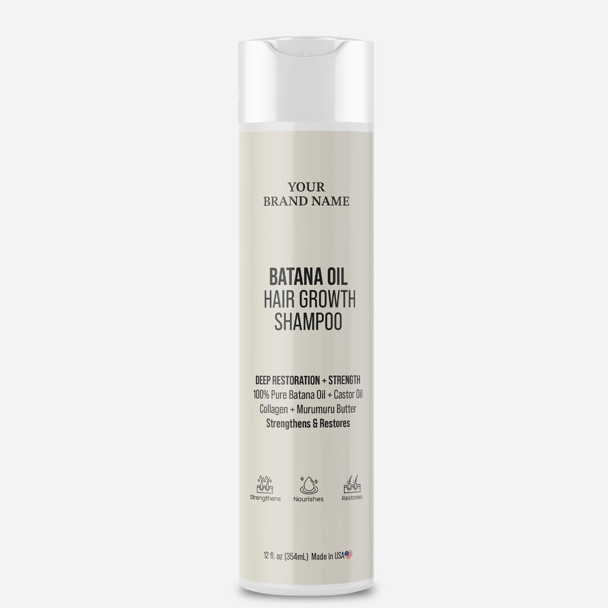 Batana Oil Hair Growth Shampoo - Deep Restoration & Strengthening Treatment (12 oz)