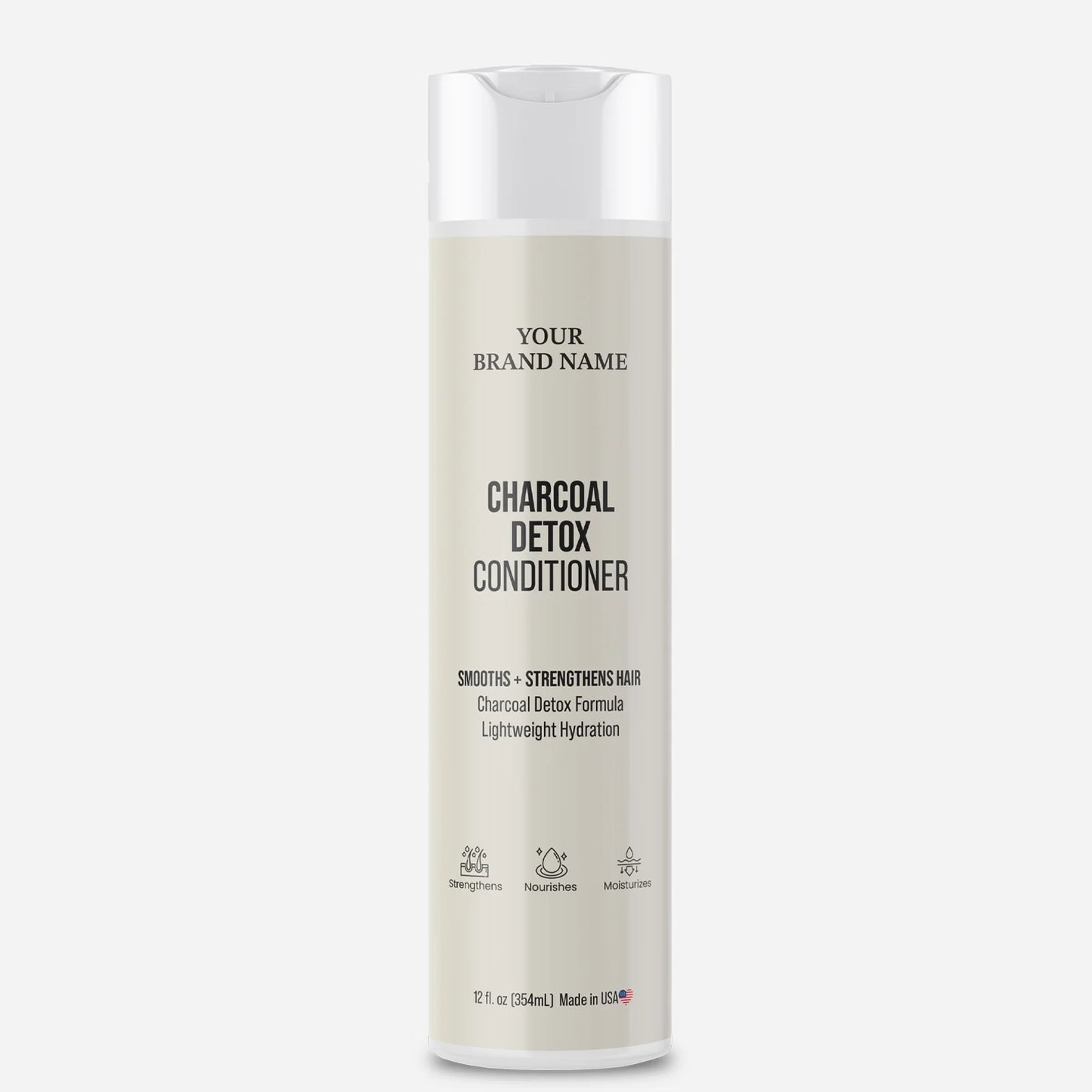 Charcoal Detox Conditioner - Purifying & Strengthening Hair Treatment (12 oz)