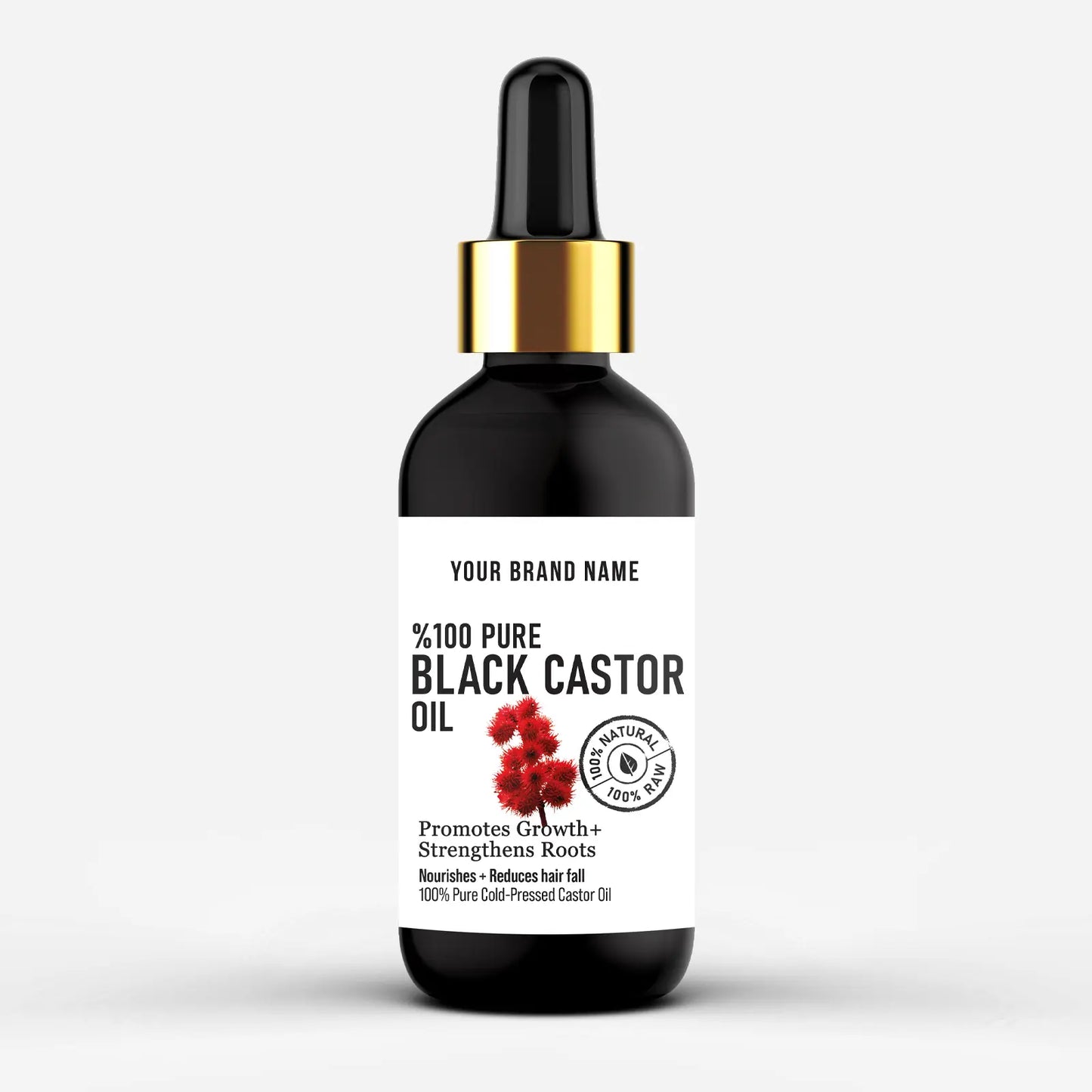 100% Pure Jamaican Black Castor Oil - Deep Follicle Growth (4 oz Matte Glass)