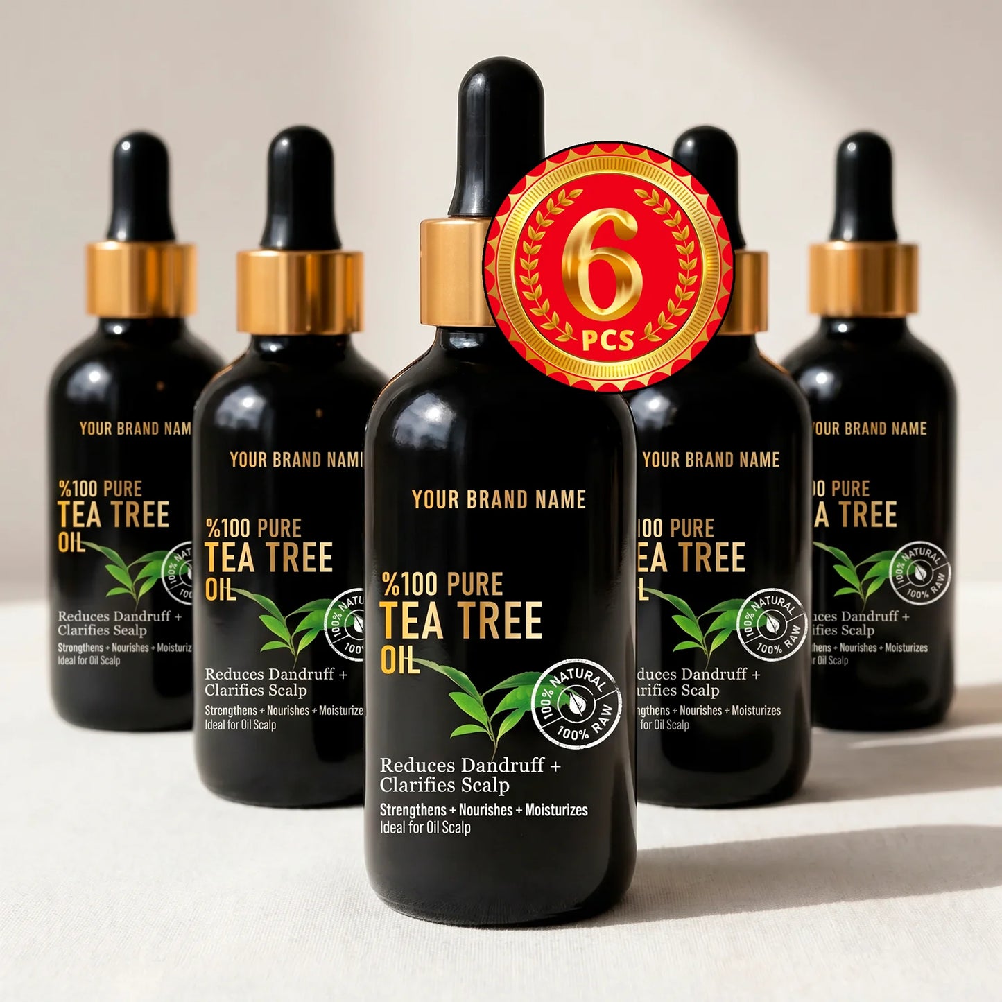 100% Pure Tea Tree Essential Oil - Clarifying Scalp Treatment (4 oz Matte Glass)