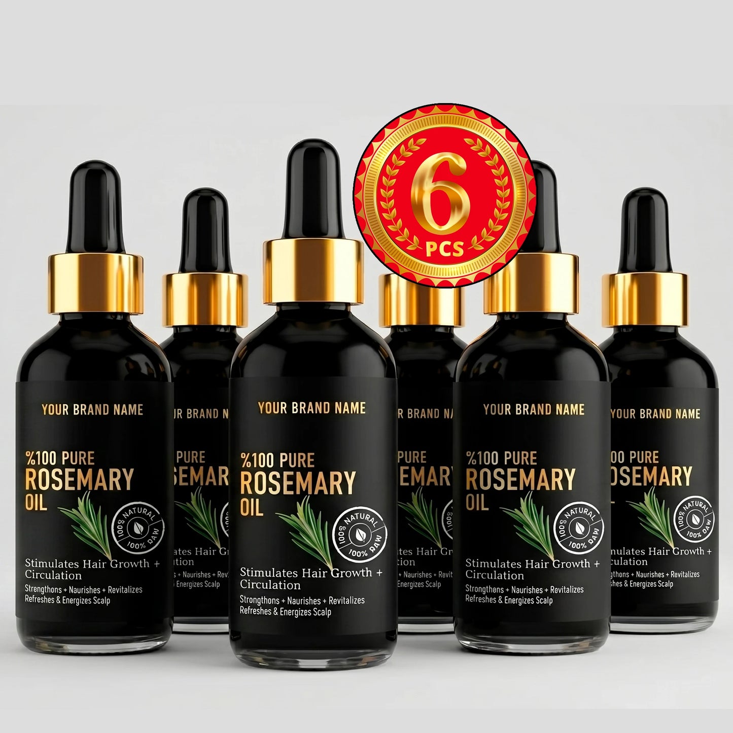 100% Pure Rosemary Essential Oil - Follicle Stimulation Treatment (4 oz Matte Glass)
