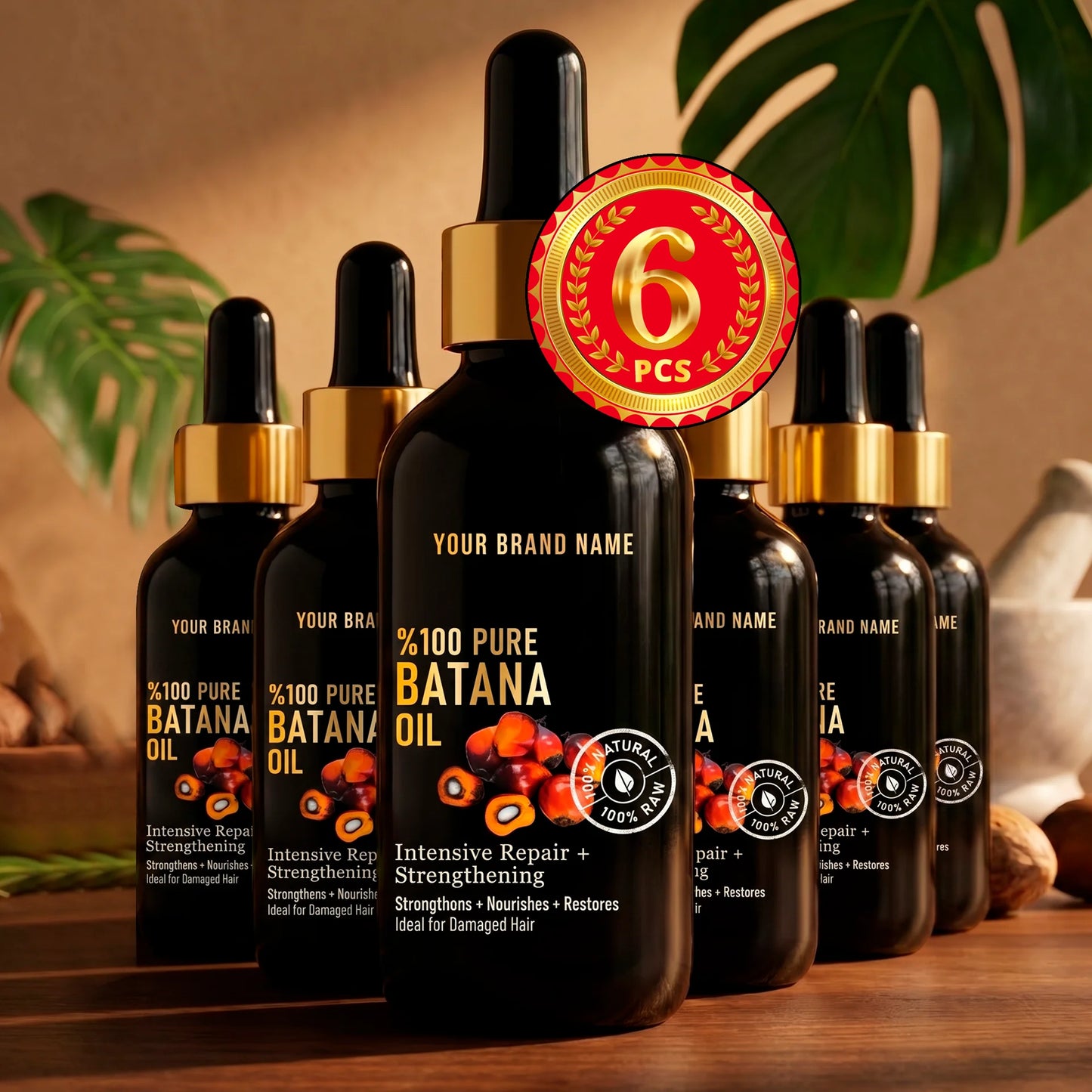 100% Pure Batana Oil - Amazonian Hair Restoration Treatment (4 oz Matte Glass)