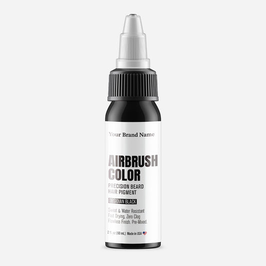Airbrush Beard & Hair Pigment - Obsidian Black - Compact Precision Size (2 oz)