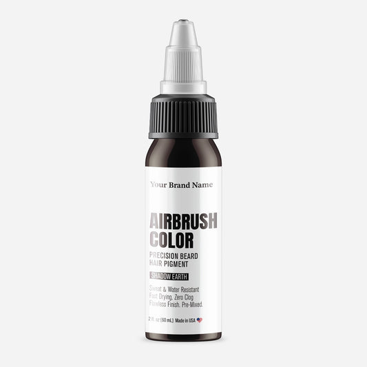 Airbrush Beard & Hair Pigment - Shadow Earth (Black-Brown) Compact Precision Size (2 oz)