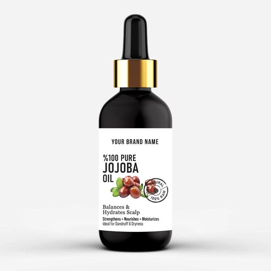 100% Pure Jojoba Hair Oil - Professional Grade Scalp & Strand Nourishment (4 oz Matte Glass)