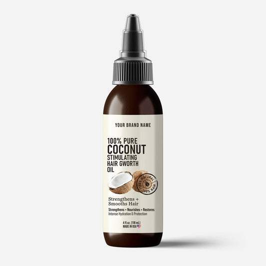 Coconut Hair Growth & Stimulating Oil - Nourishing Scalp Therapy (4 oz Amber PET)