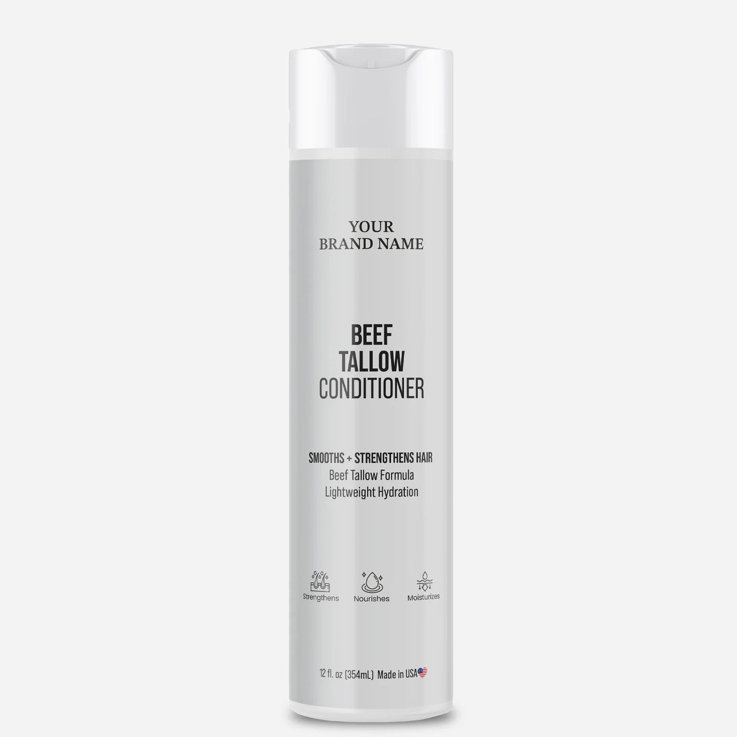 Beef Tallow Conditioner - Smoothing & Strengthening Deep Hydration Treatment (12 oz)