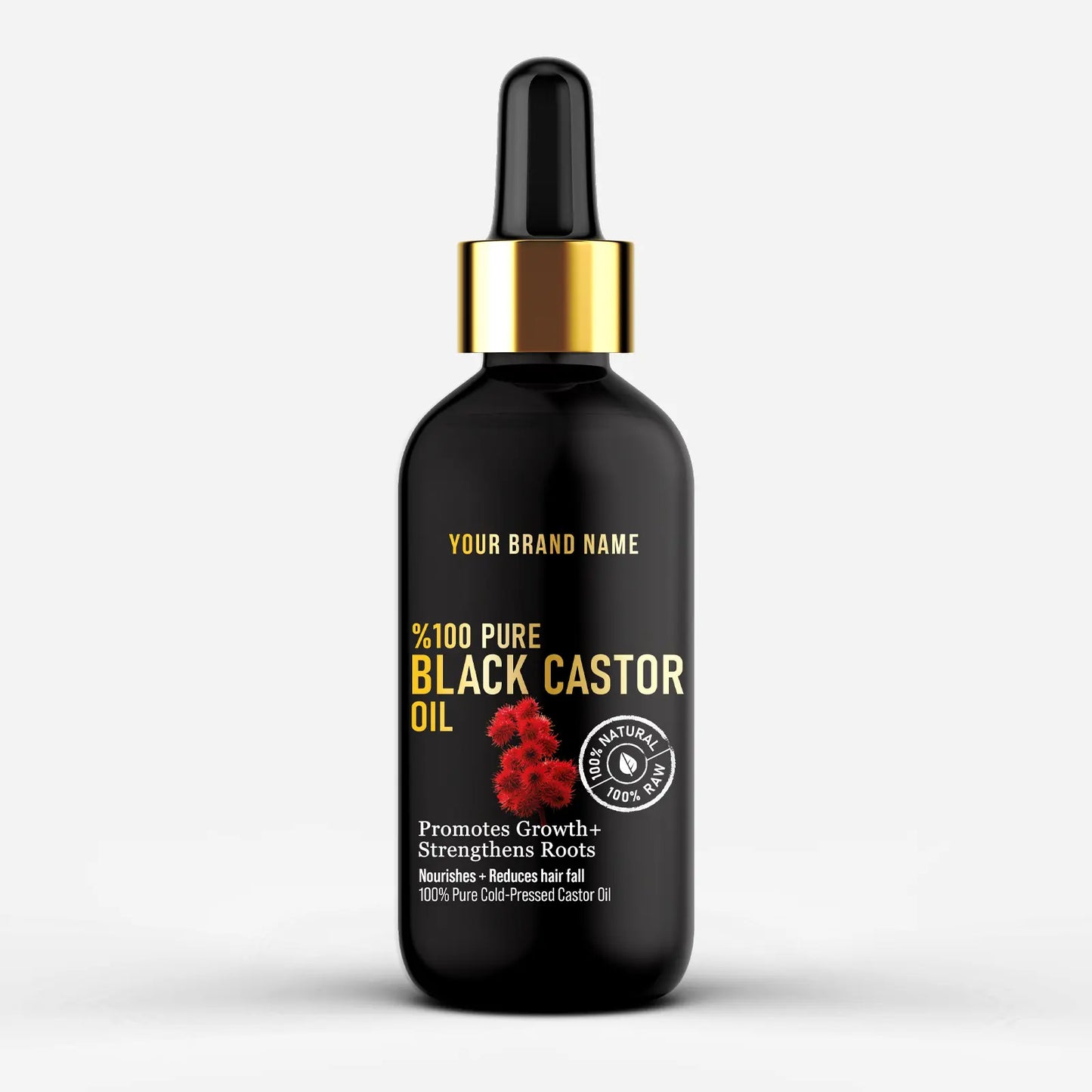 100% Pure Jamaican Black Castor Oil - Deep Follicle Growth (4 oz Matte Glass)