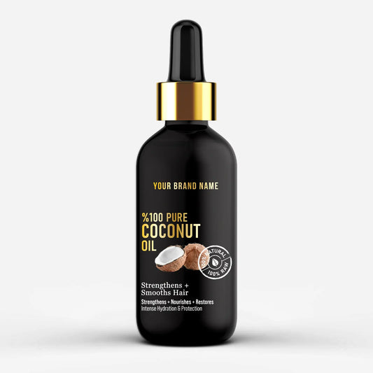 100% Pure Coconut Oil - Virgin Cold-Pressed Treatment (4 oz Matte Glass)