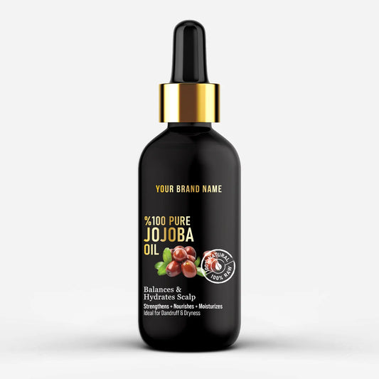100% Pure Golden Jojoba Oil - Balancing Scalp & Hair Serum (4 oz Matte Glass)