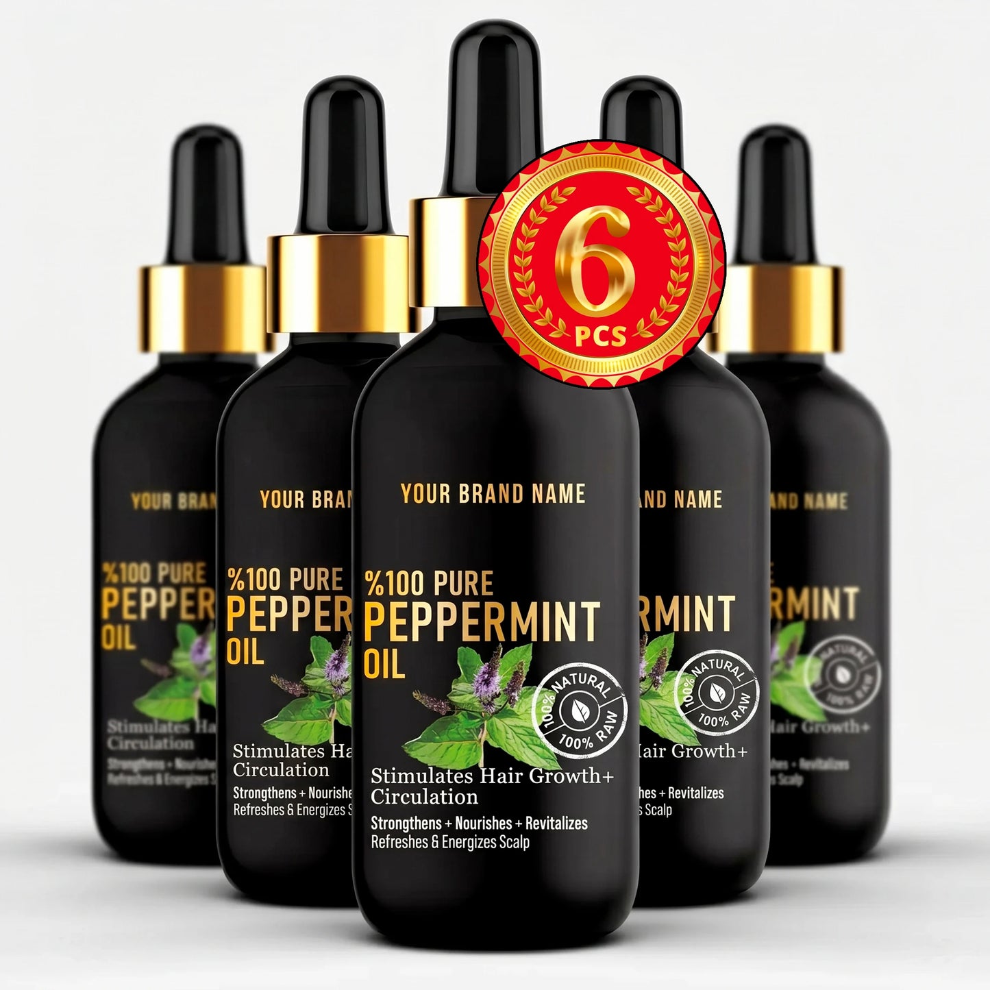 100% Pure Peppermint Essential Oil - Therapeutic Grade (4 oz Matte Glass)