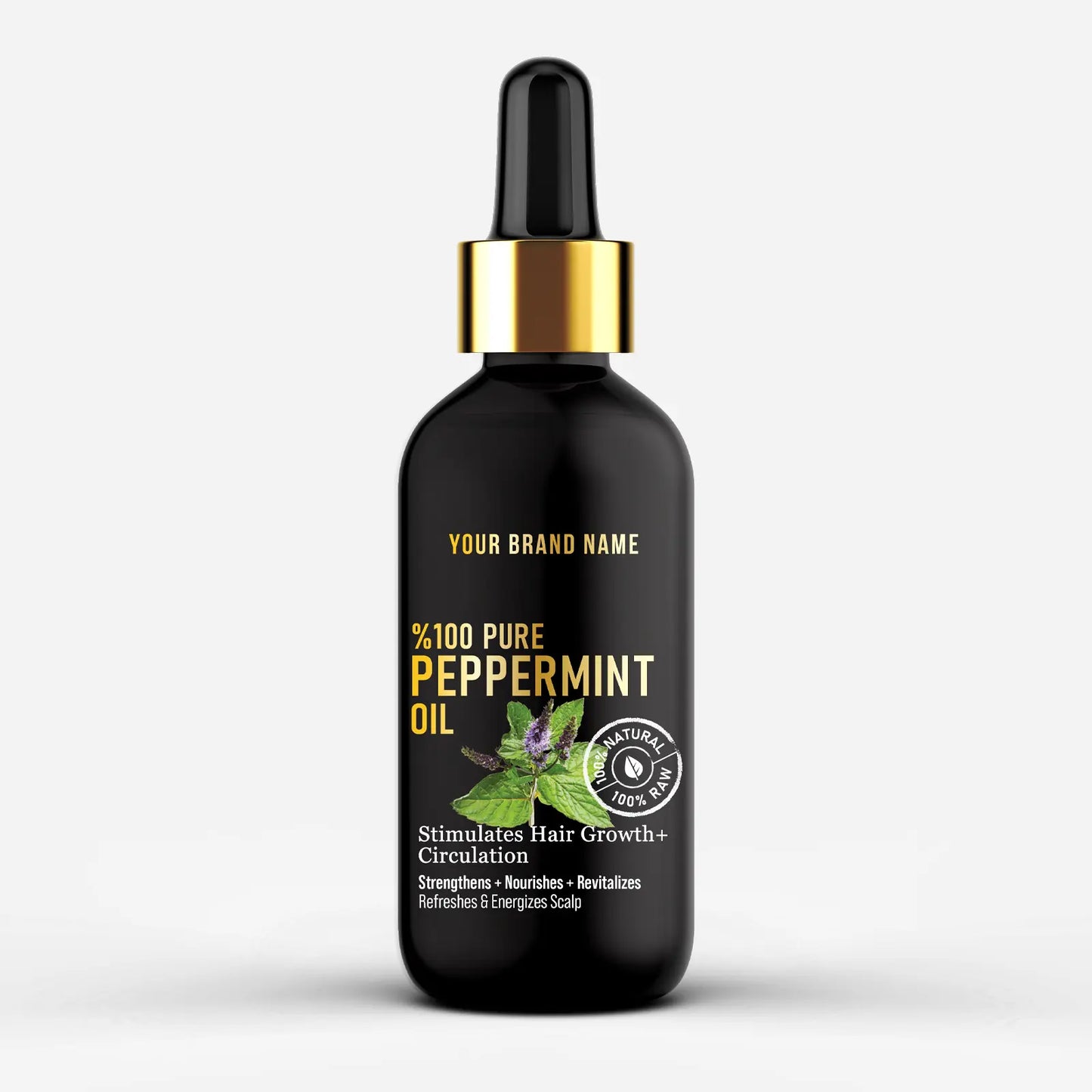 100% Pure Peppermint Essential Oil - Therapeutic Grade (4 oz Matte Glass)