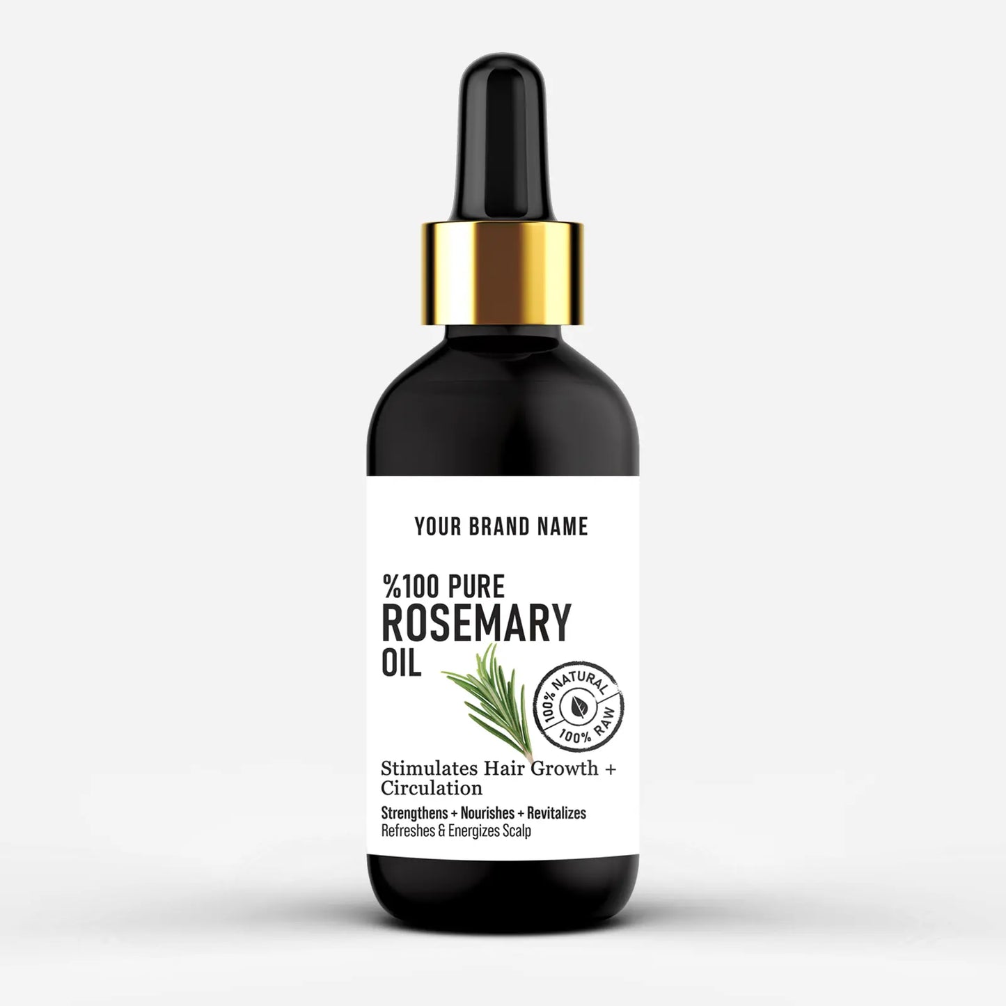 100% Pure Rosemary Essential Oil - Follicle Stimulation Treatment (4 oz Matte Glass)
