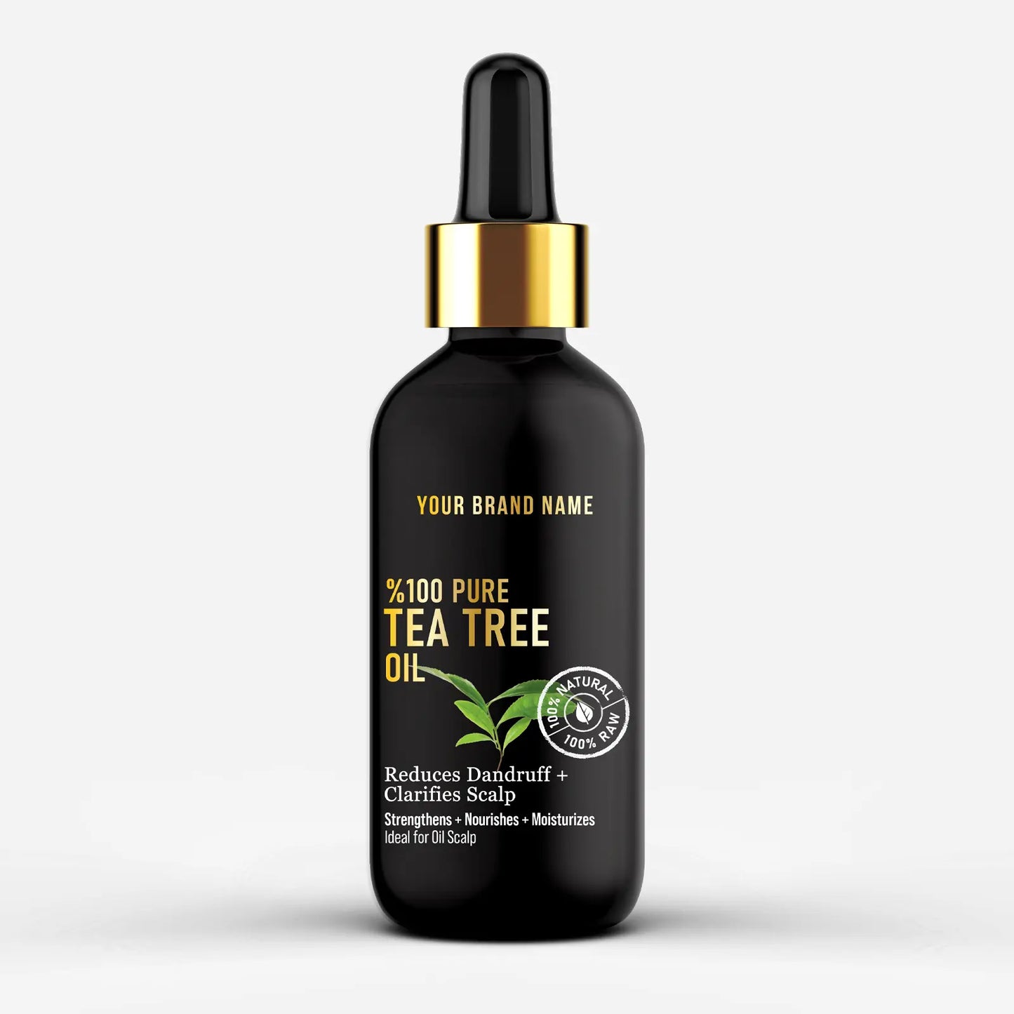 100% Pure Tea Tree Essential Oil - Clarifying Scalp Treatment (4 oz Matte Glass)