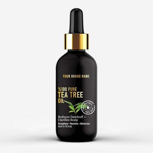 100% Pure Tea Tree Essential Oil - Clarifying Scalp Treatment (4 oz Matte Glass)