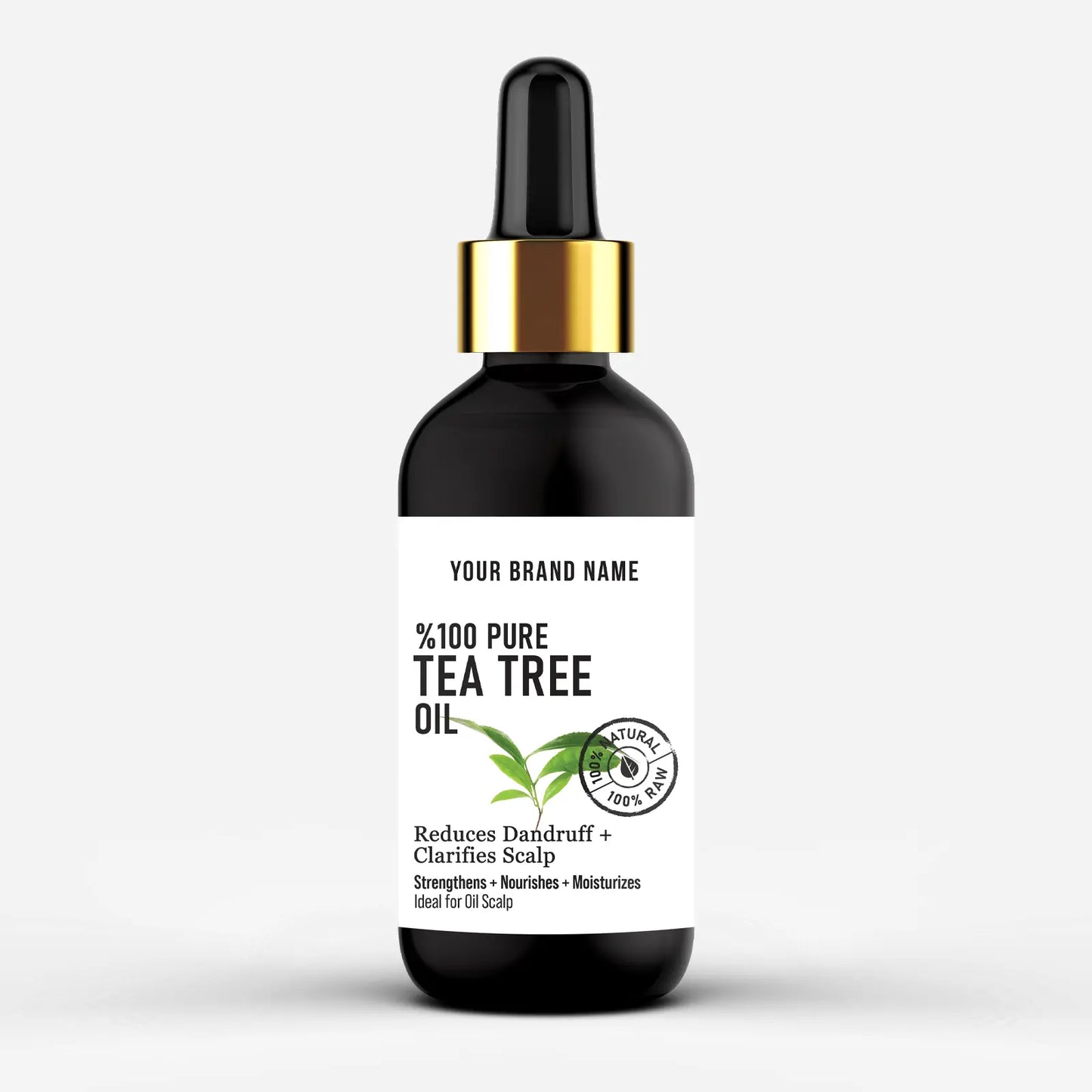 100% Pure Tea Tree Essential Oil - Clarifying Scalp Treatment (4 oz Matte Glass)