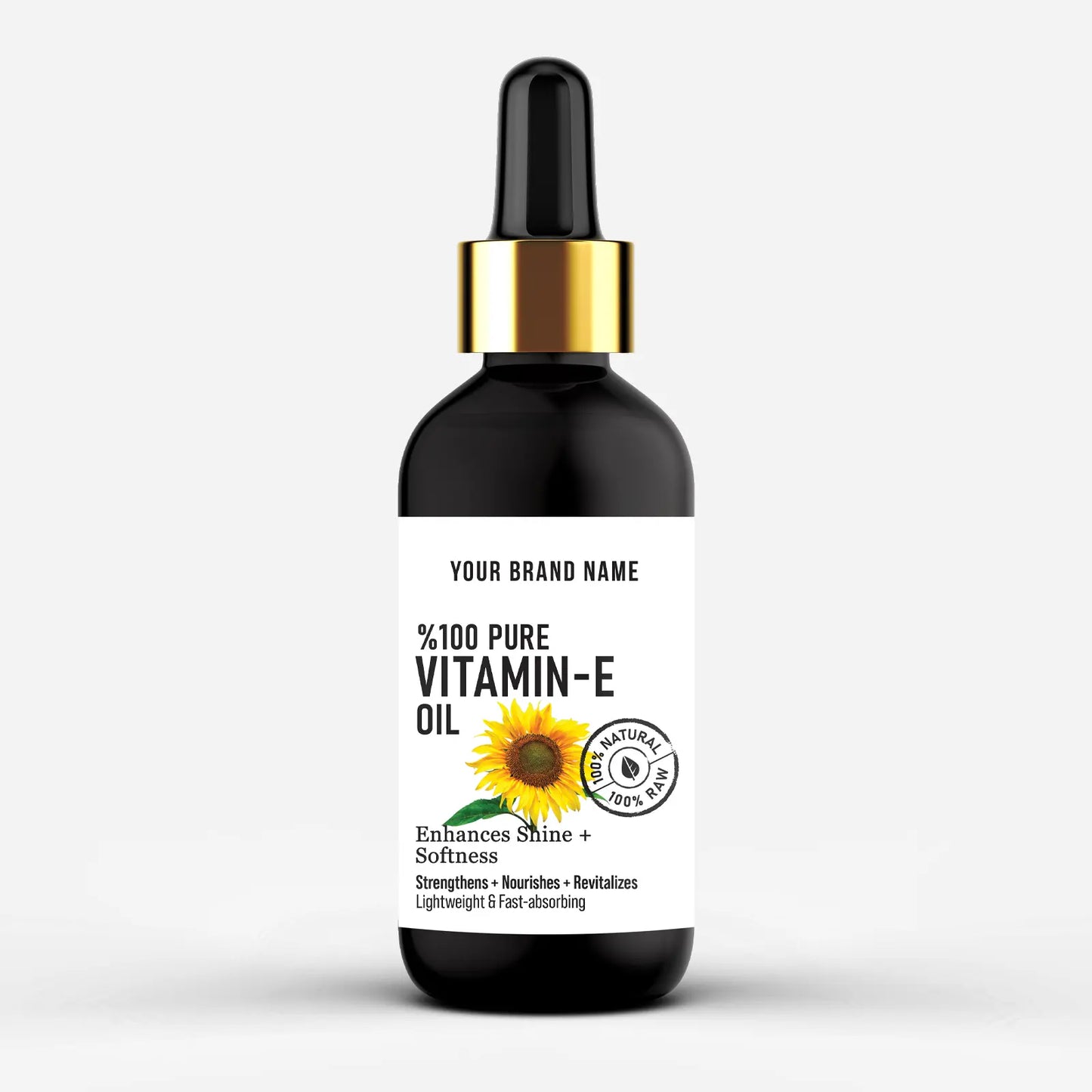 100% Pure Vitamin E Oil - High-Potency Antioxidant Treatment (4 oz Matte Glass)